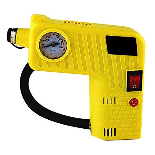 Carejoy 12V DC Tire Inflator Pump Multi-function Portable Electric Car Pump (Yellow)