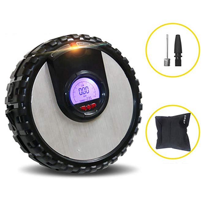 Q&F Portable Car Air Pump For Tires Air Compressor Pump,Preset Digital Tire Inflator 12v Dc For Car Motorcycles Bicycles