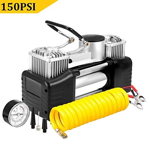 Goodg 150PSI Tire Inflator Premium 12v DC Portable Auto Air Compressor Pump for Car, T