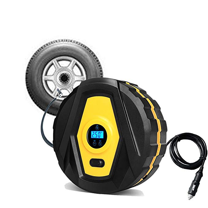 atliprime Tire Inflator Portable Air Compressor Electric Tire Pump 12v Car SUV Motorbike Bicycle Air Mattresses Airboat Airbed Basketballs Other Inflatables (ATAC-1272A)