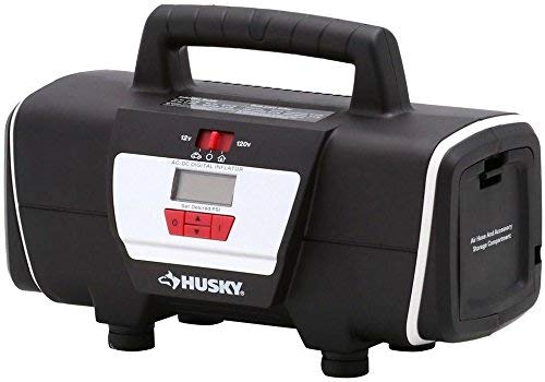 Husky 12V 120V Home Auto Inflator, Portable Digital Air Compressor Tire Mattress ,-WH#G4832 TYG43498TY4-U309332