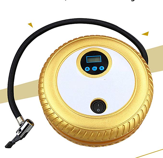 Q&F Air Compressor Pump 12vcar Tyre Inflator Pump 12v Dc For Car,Bicycle Electric Tire Pump Tire Inflator With Gauge-easy To Store - Auto Shut Off