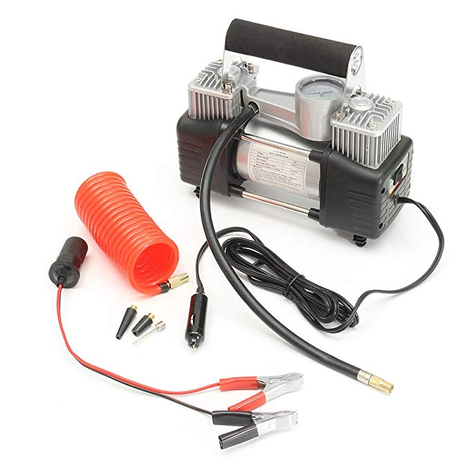 12V 140 PSI Portable Air Compressor Pump Kit Multi-Use Heavy-Duty Tire Inflator